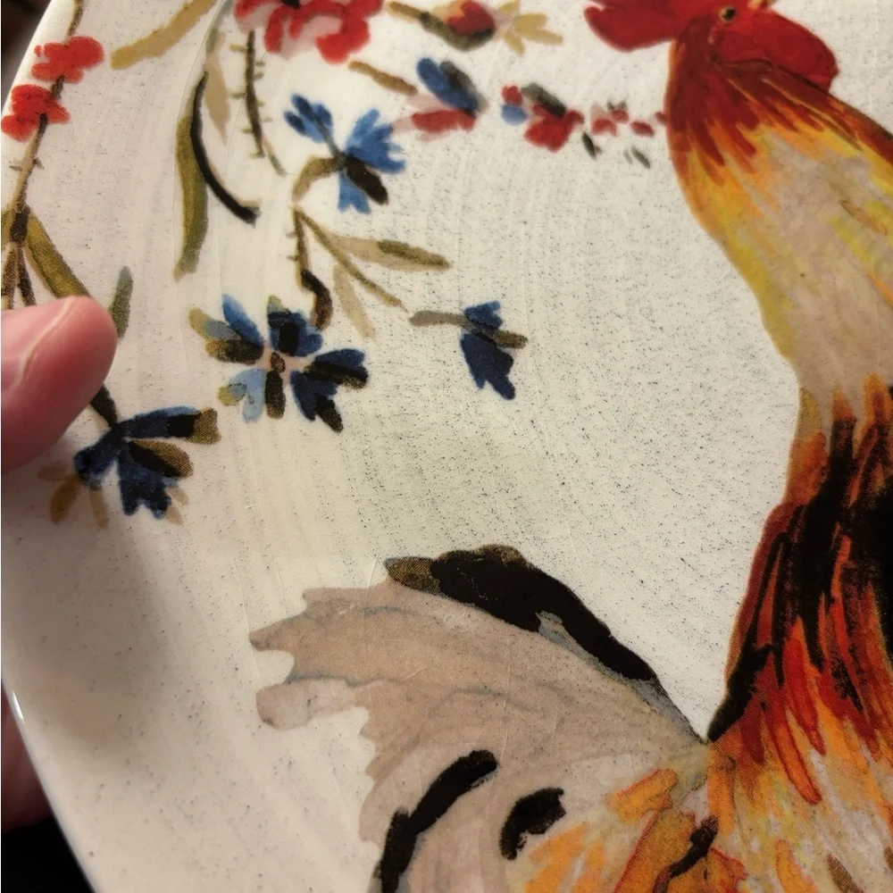VTG Williams Sonoma Rooster Francais Colorful Rooster Decorative‎ Dessert Plates
